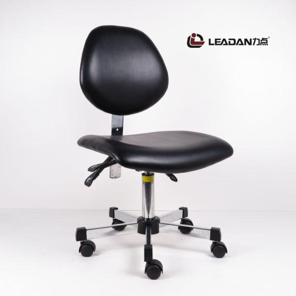 Schwarze oder blaue Farbe-PU lederner ergonomischer ESD sitzt großer Seat-dreiniveauanpassung vor